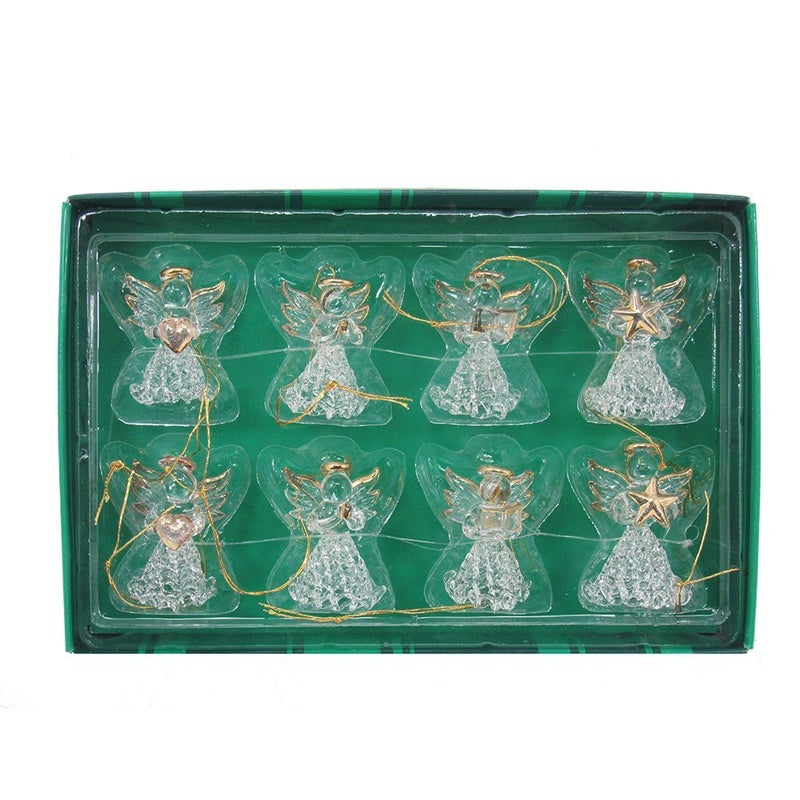Kurt S. Adler Kurt Adler Clear Glass Angel Ornament, 1.57-Inch, Set of 8 - Image 2